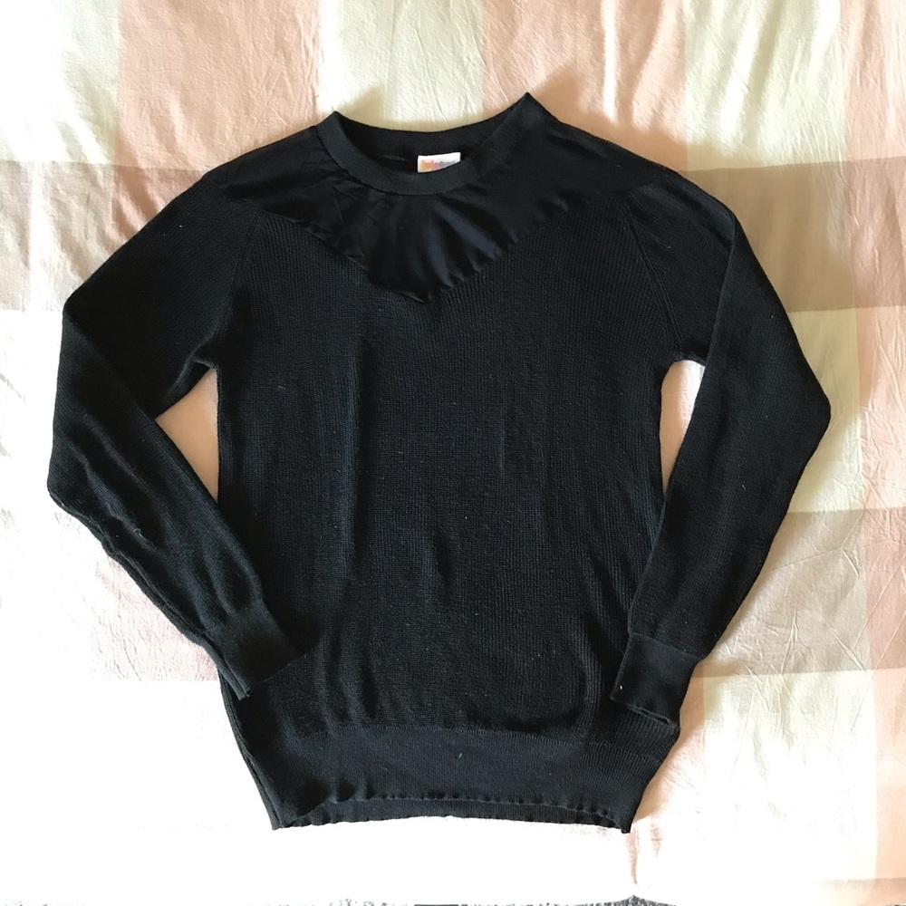 Black sheer neck cardigan